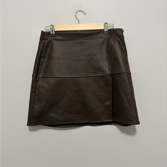 Max Studio Dresses & Skirts - Max Studio Old Money Faux Leather Brown Skirt